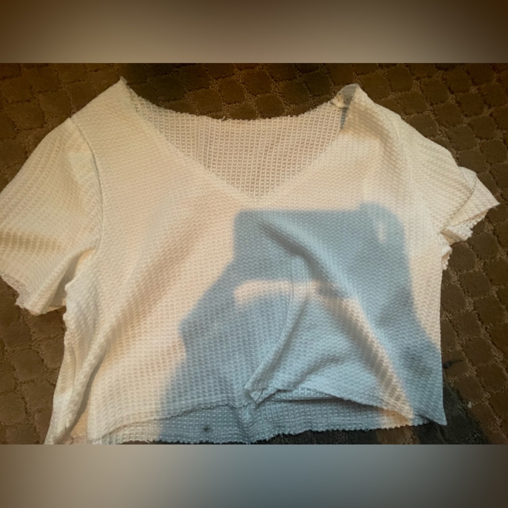 crop top with over the shoulder style